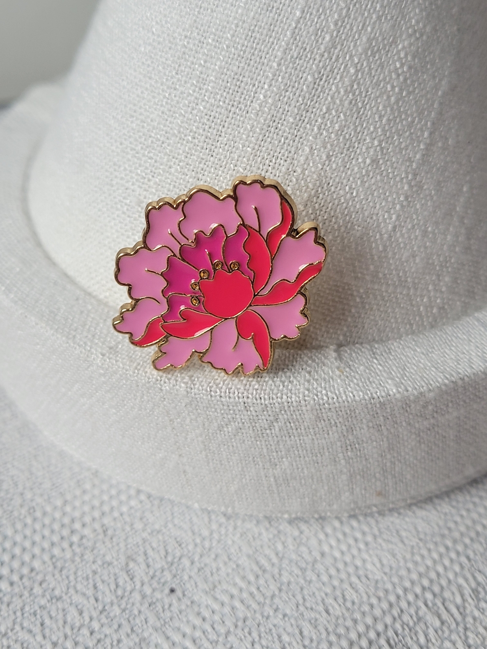 Pink Floral Enamel Pin 2/$15